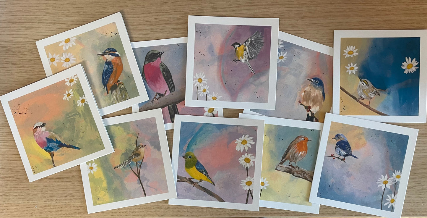 postcard set "Birds - Art Series"