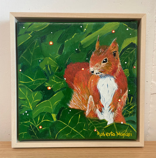 Waldtiere Kunstwerkserie - Eichhörnchen inkl. Schattenfugenrahmen